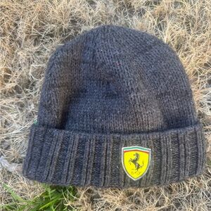 Ferrari Dark Gray Knit Beanie